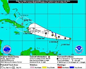 Cone d'incertitude NHC 23/08/2015 05:00