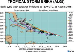 Prvision trajectoire Erika 201508251800