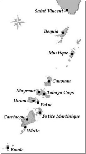 Carte des Grenadines