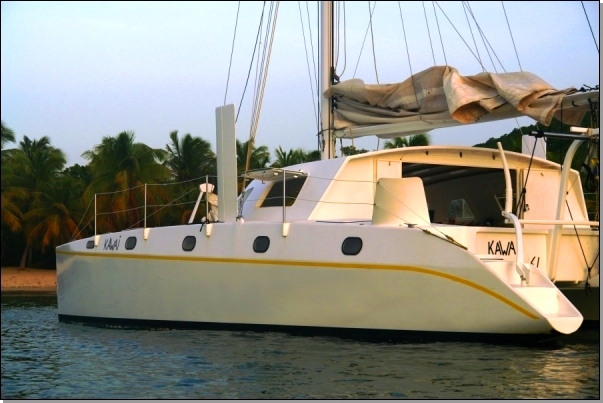 Catamaran Kawai au mouillage  Mayreau aux Grenadines